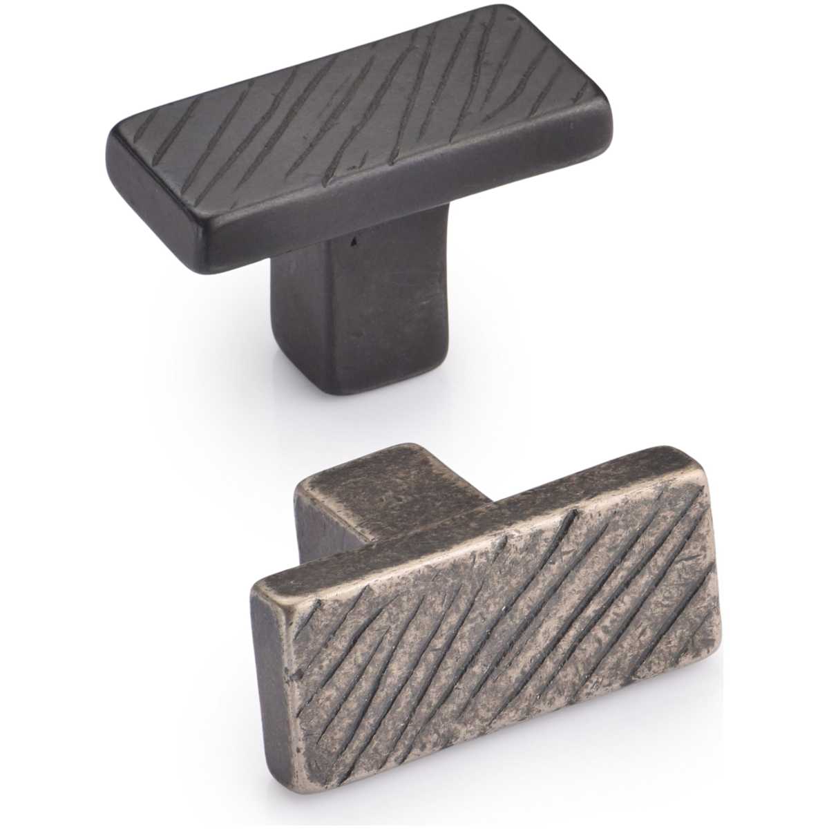 Ashley Norton - WM.3896 - Solid Bronze Textured 3/4 Inch Rectangular Cabinet Knob in White Medium