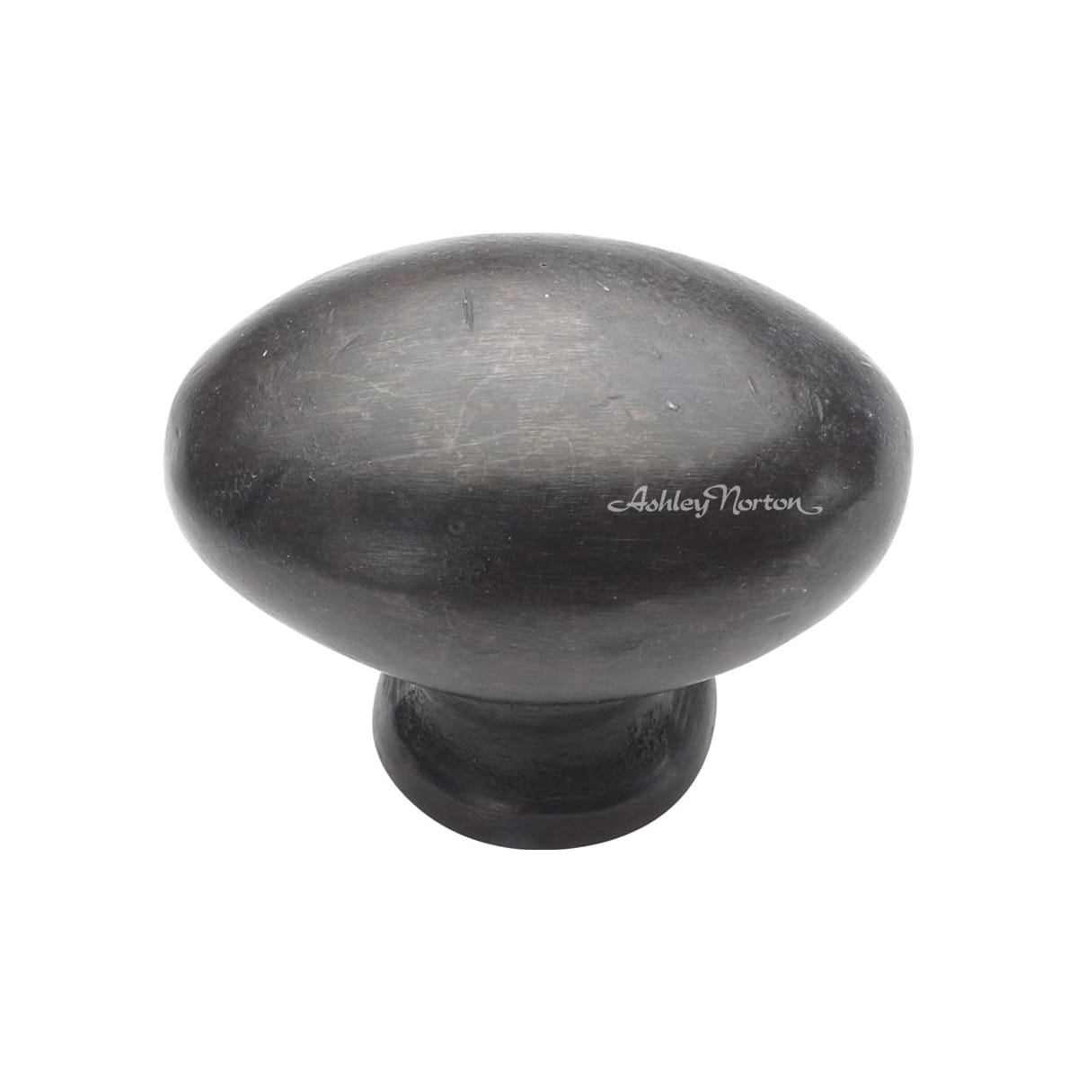 Solid Bronze 1-1/2 Inch Rustic Oval Egg Cabinet Knob / Drawer Knob