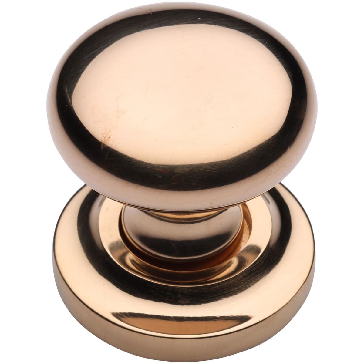 Solid Brass Round 1-1/4 Inch Mushroom Cabinet Knob with Backplate