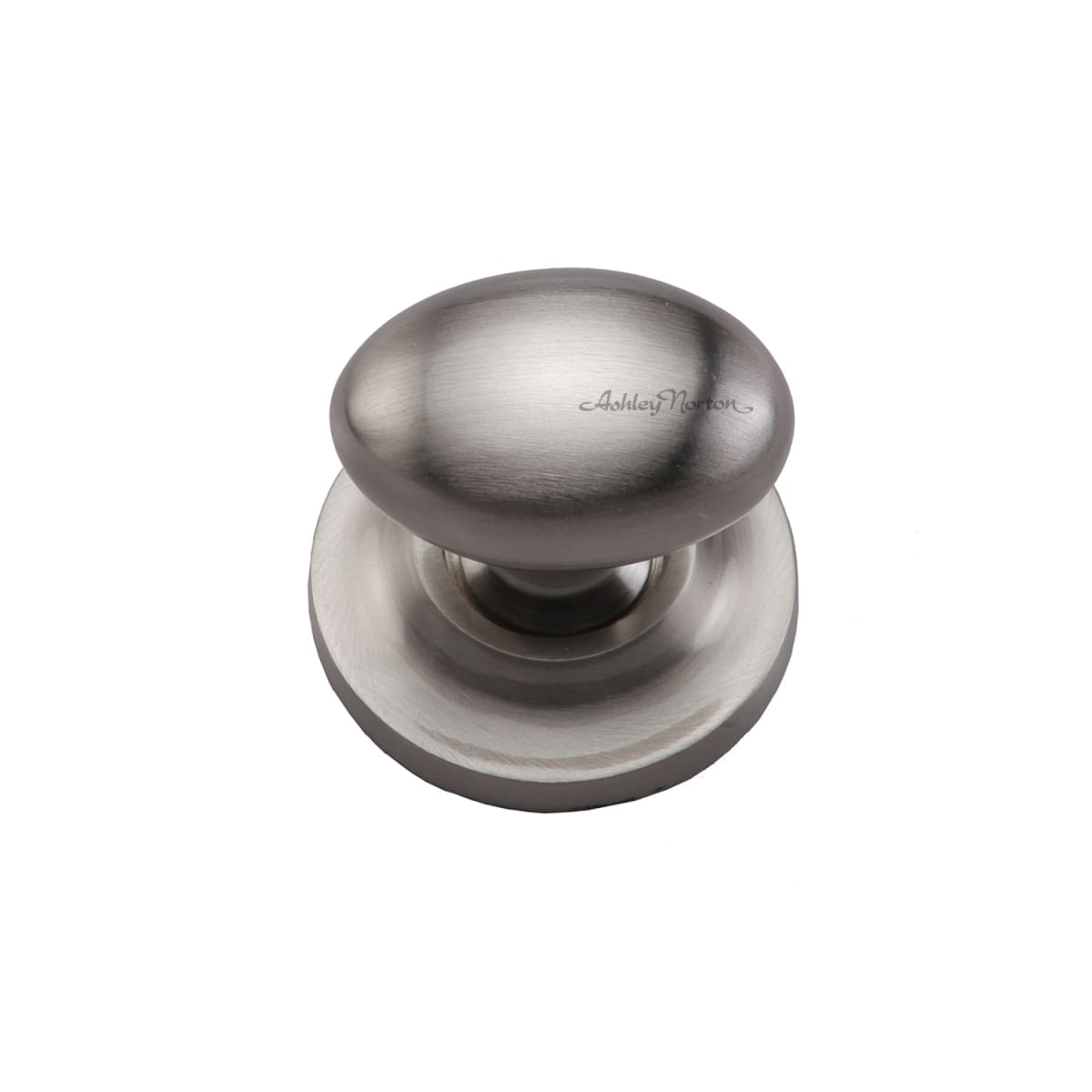 Ashley Norton - MT0114-038-GSN - Solid Brass Egg 1-1/2 Inch Oval Cabinet Knob with Backplate in Satin Nickel