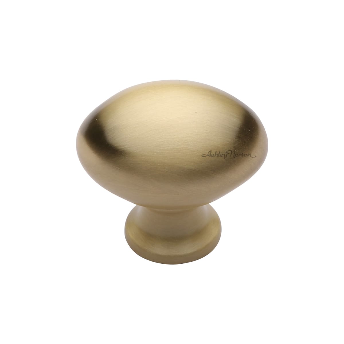 Solid Brass Egg 1-1/4 Inch Oval Cabinet Knob