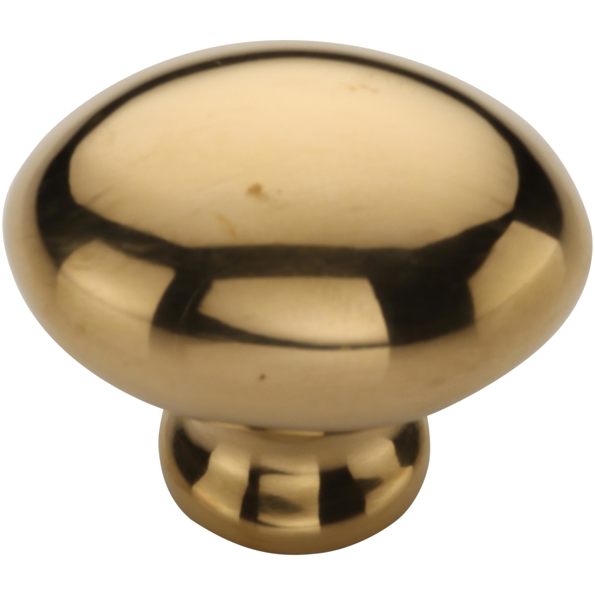 Solid Brass Egg 1-1/4 Inch Oval Cabinet Knob