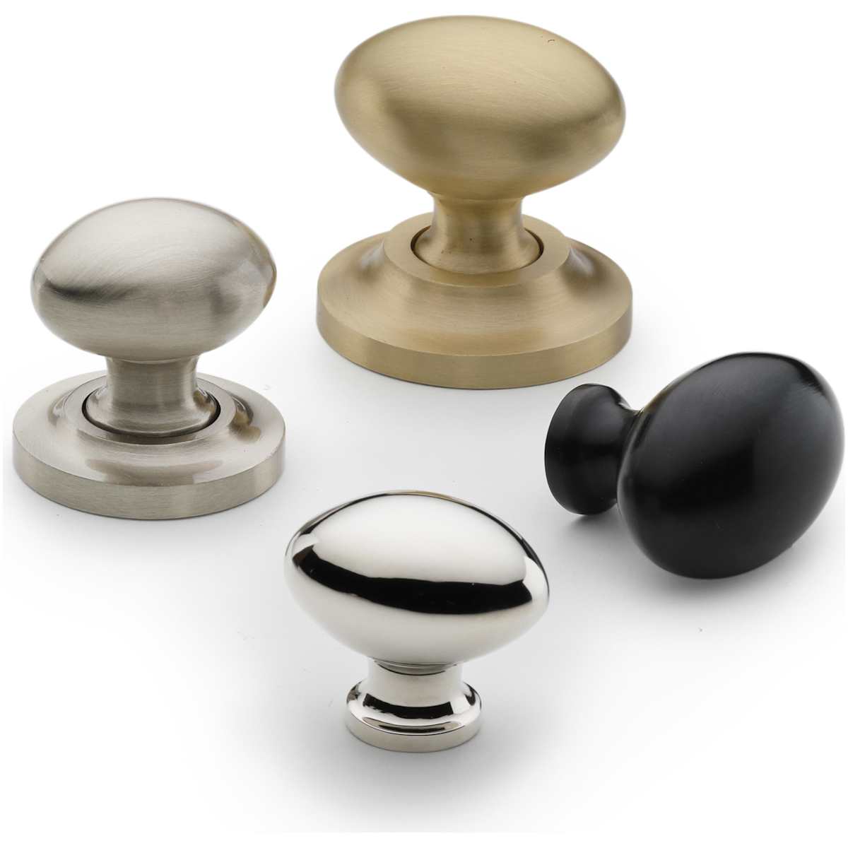 Ashley Norton - MT0118-038-BLK - Solid Brass Egg 1-1/2 Inch Oval Cabinet Knob in Flat Black