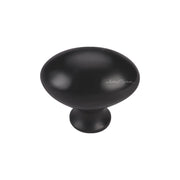 Ashley Norton - MT0118-038-BLK - Solid Brass Egg 1-1/2 Inch Oval Cabinet Knob in Flat Black