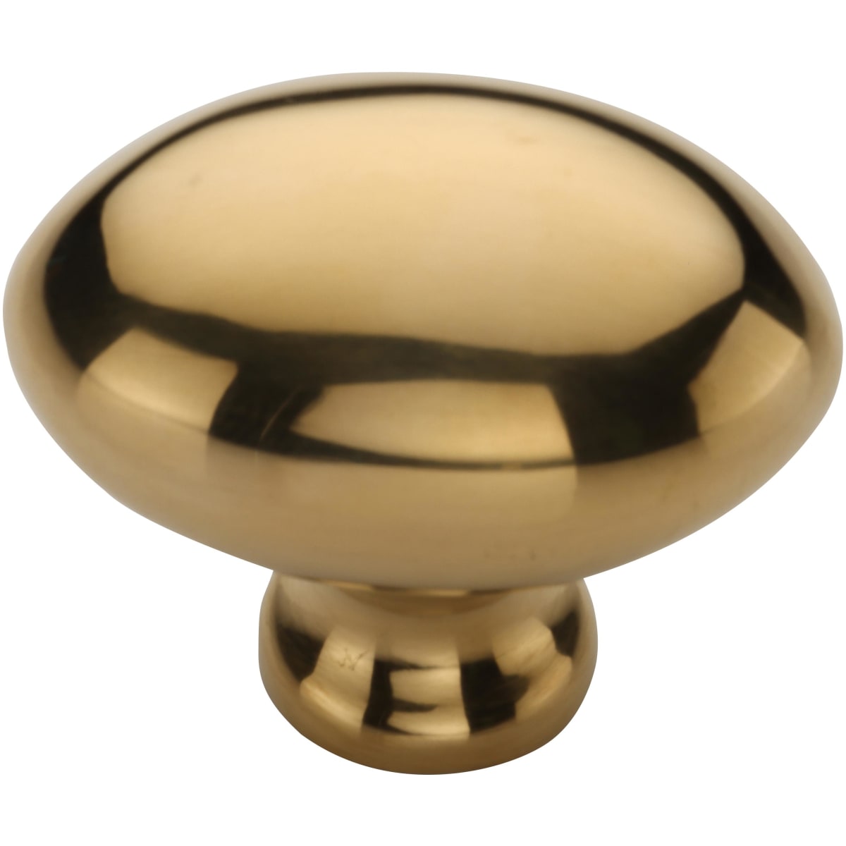 Solid Brass Egg 1-1/2 Inch Oval Cabinet Knob