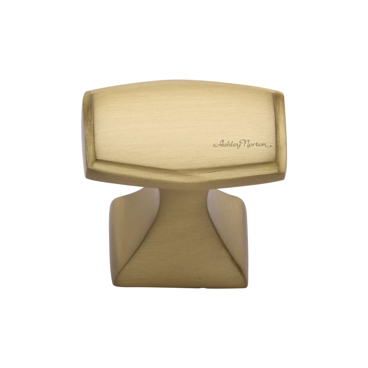 Solid Brass Deco 1-1/4 Inch Rectangular Cabinet Knob