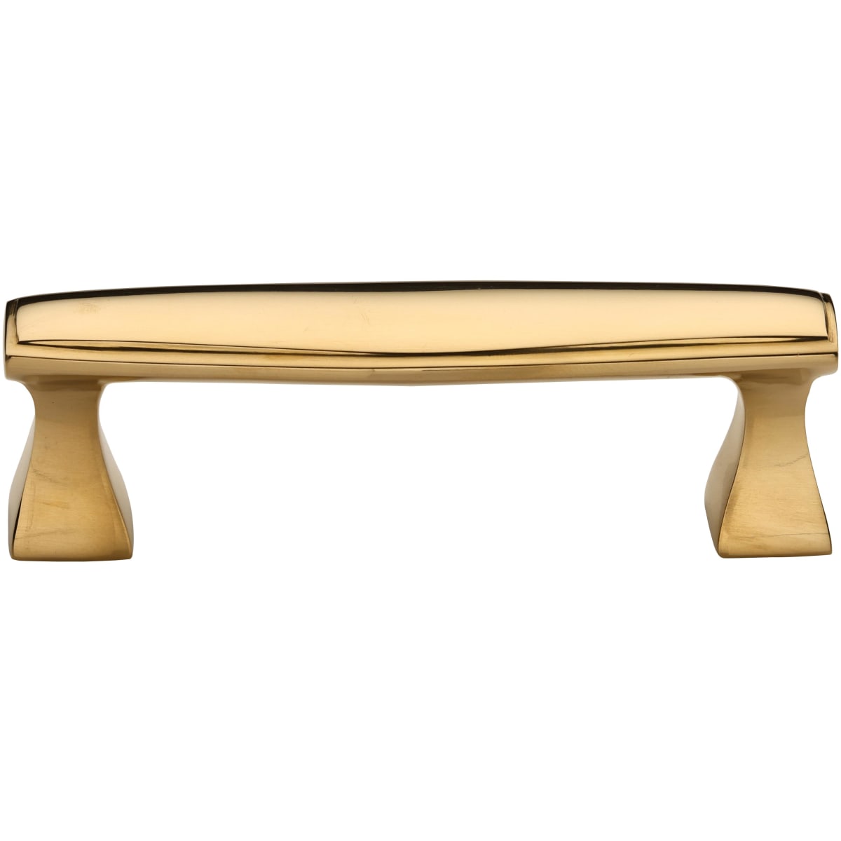 Solid Brass Deco 3-3/4 Inch Center to Center Handle Cabinet Pull