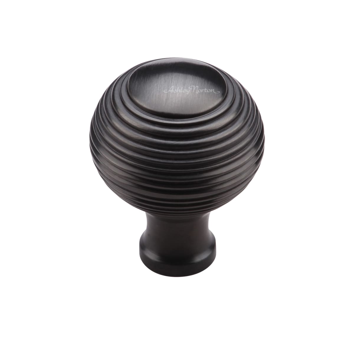 Ashley Norton - MT0974-032-DOR - Solid Brass Reeded 1-1/4 Inch Round Cabinet Knob in Dark Oil Rubbed