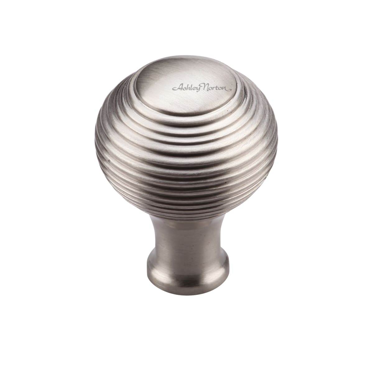 Solid Brass Reeded 1-1/4 Inch Round Cabinet Knob