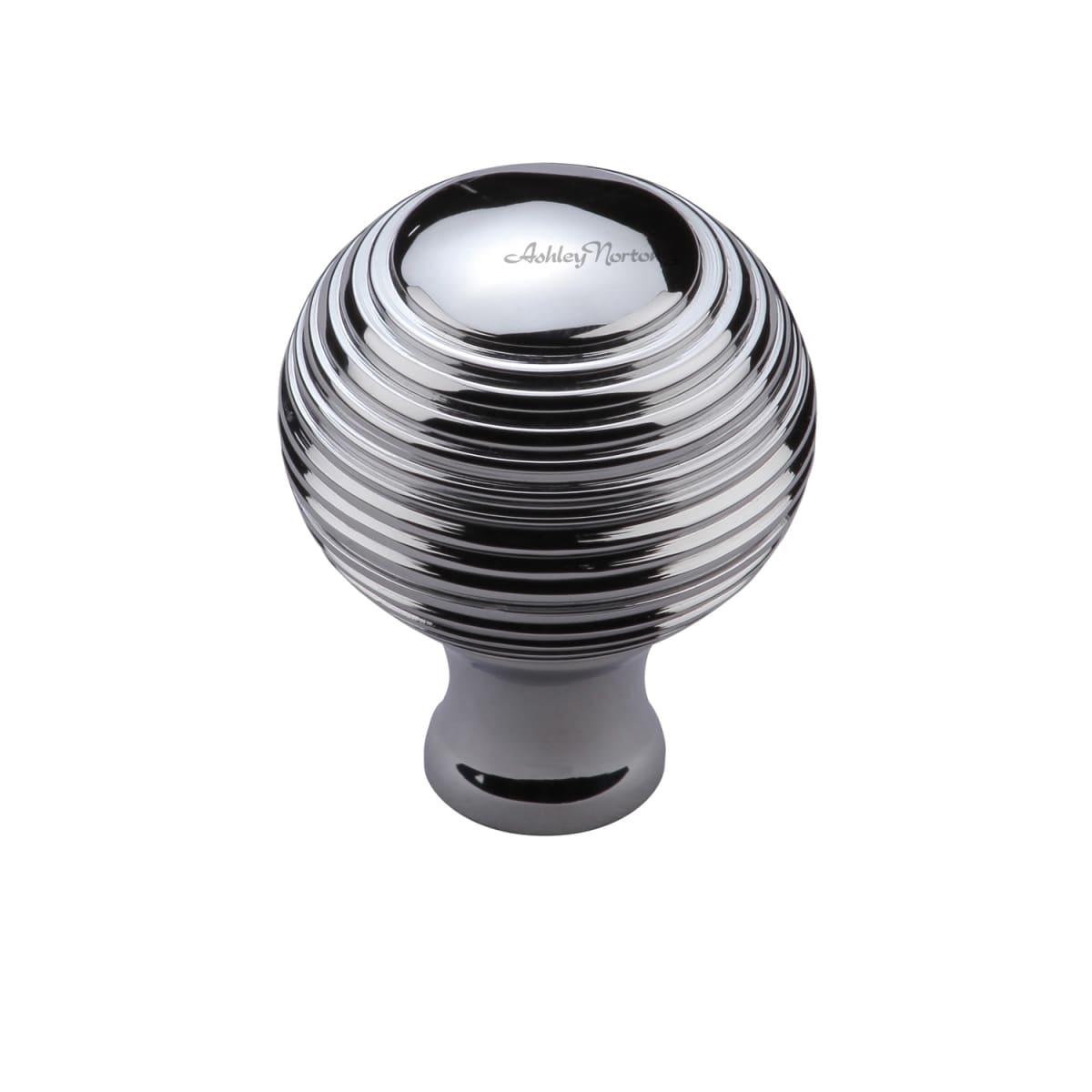 Solid Brass Reeded 1-1/4 Inch Round Cabinet Knob