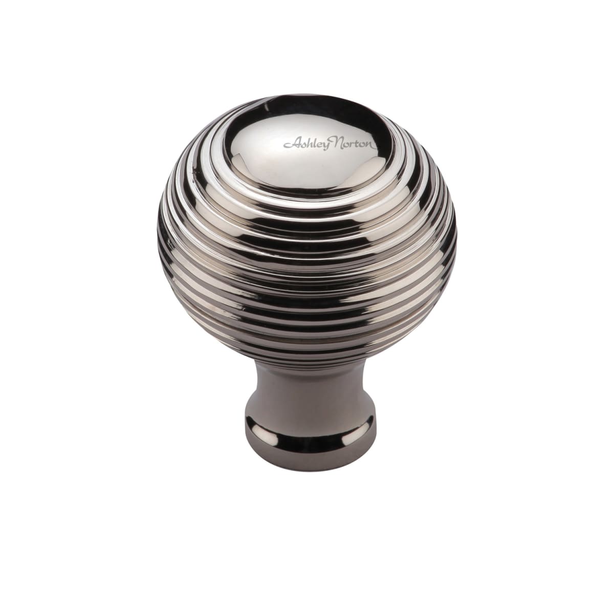 Ashley Norton - MT0974-032-PNI - Solid Brass Reeded 1-1/4 Inch Round Cabinet Knob in Polished Nickel