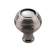 Ashley Norton - MT0974-032-PNI - Solid Brass Reeded 1-1/4 Inch Round Cabinet Knob in Polished Nickel