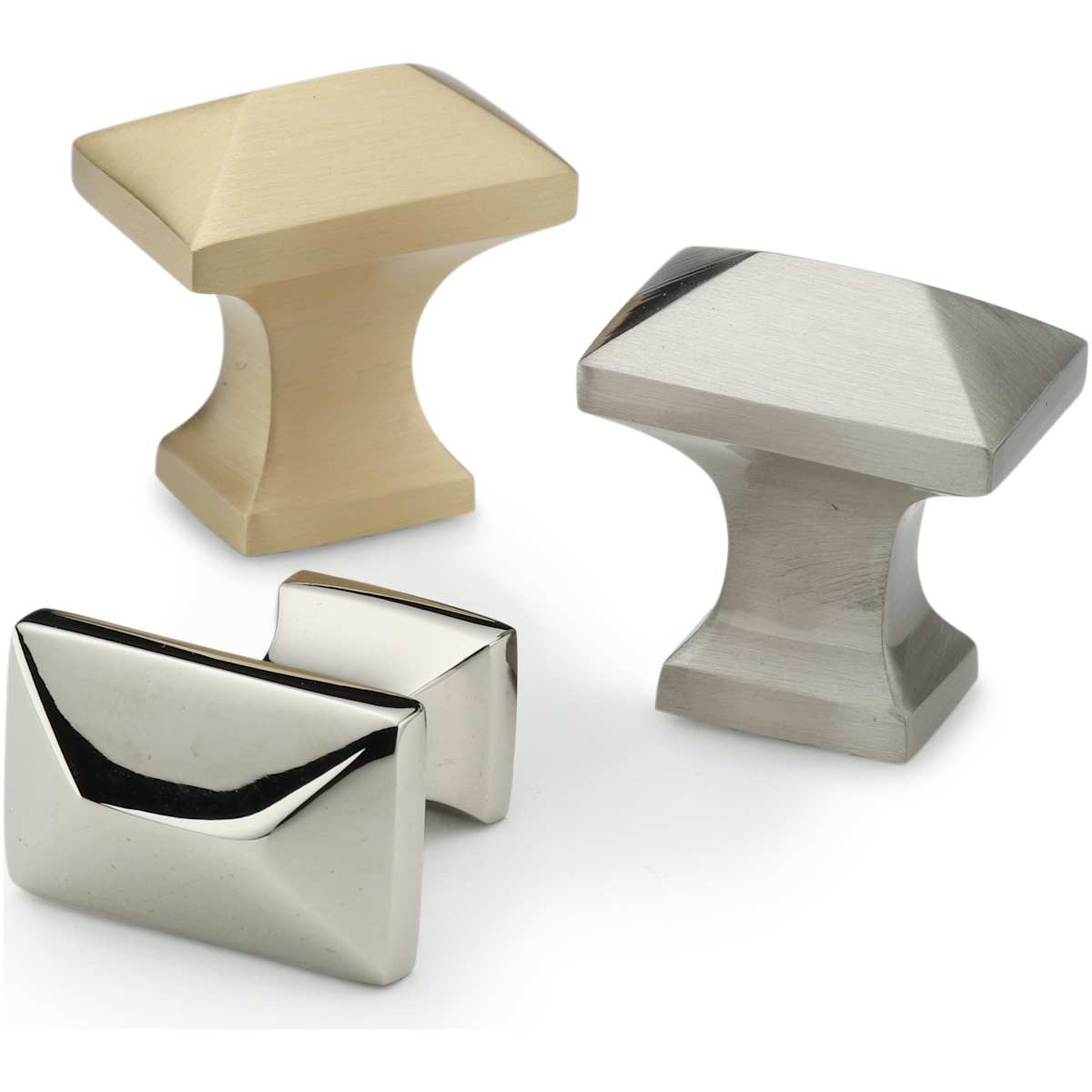 Ashley Norton - MT2232-035-MSB - Solid Brass Anvil 1-3/8 Inch Rectangular Cabinet Knob in Satin Brass