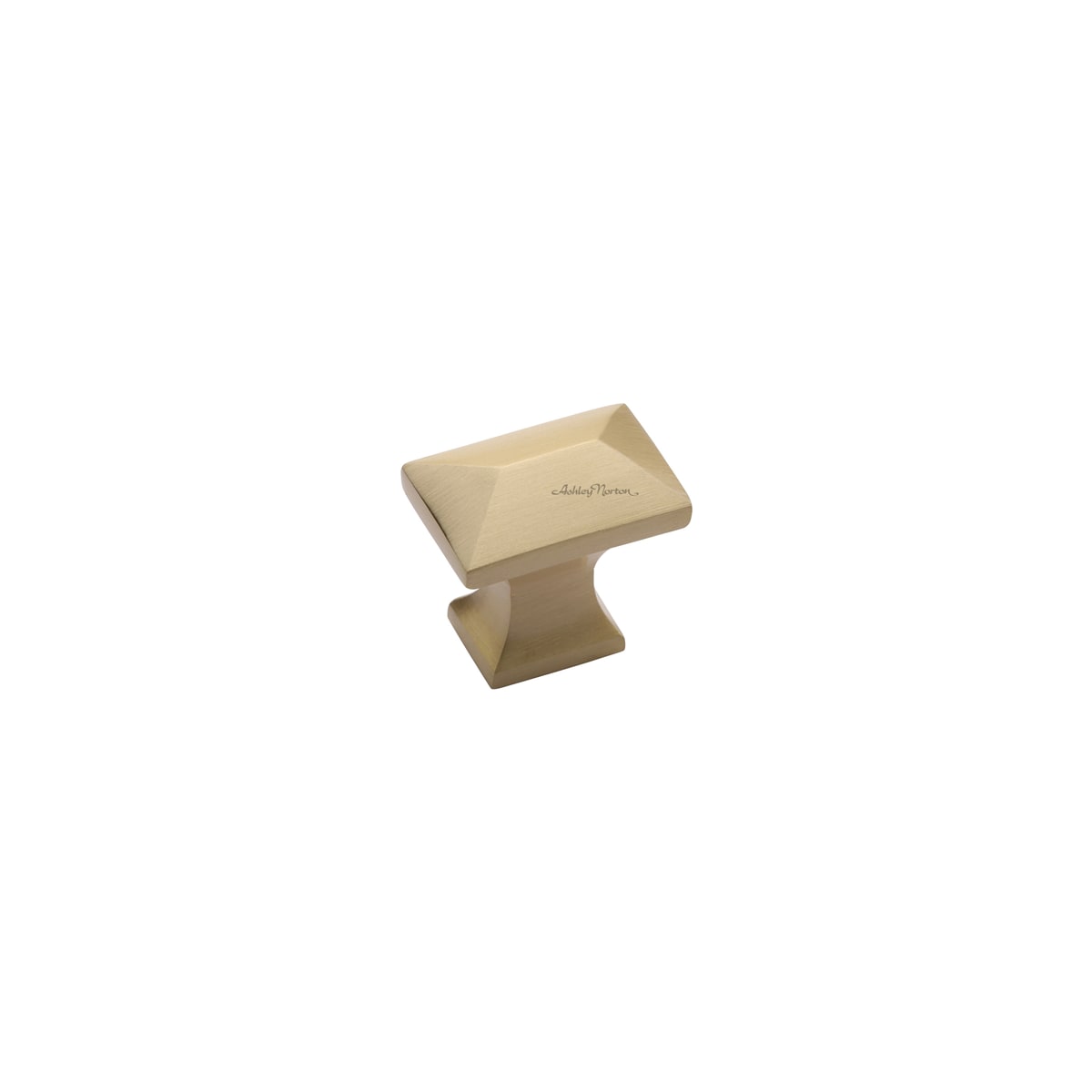 Ashley Norton - MT2232-035-MSB - Solid Brass Anvil 1-3/8 Inch Rectangular Cabinet Knob in Satin Brass