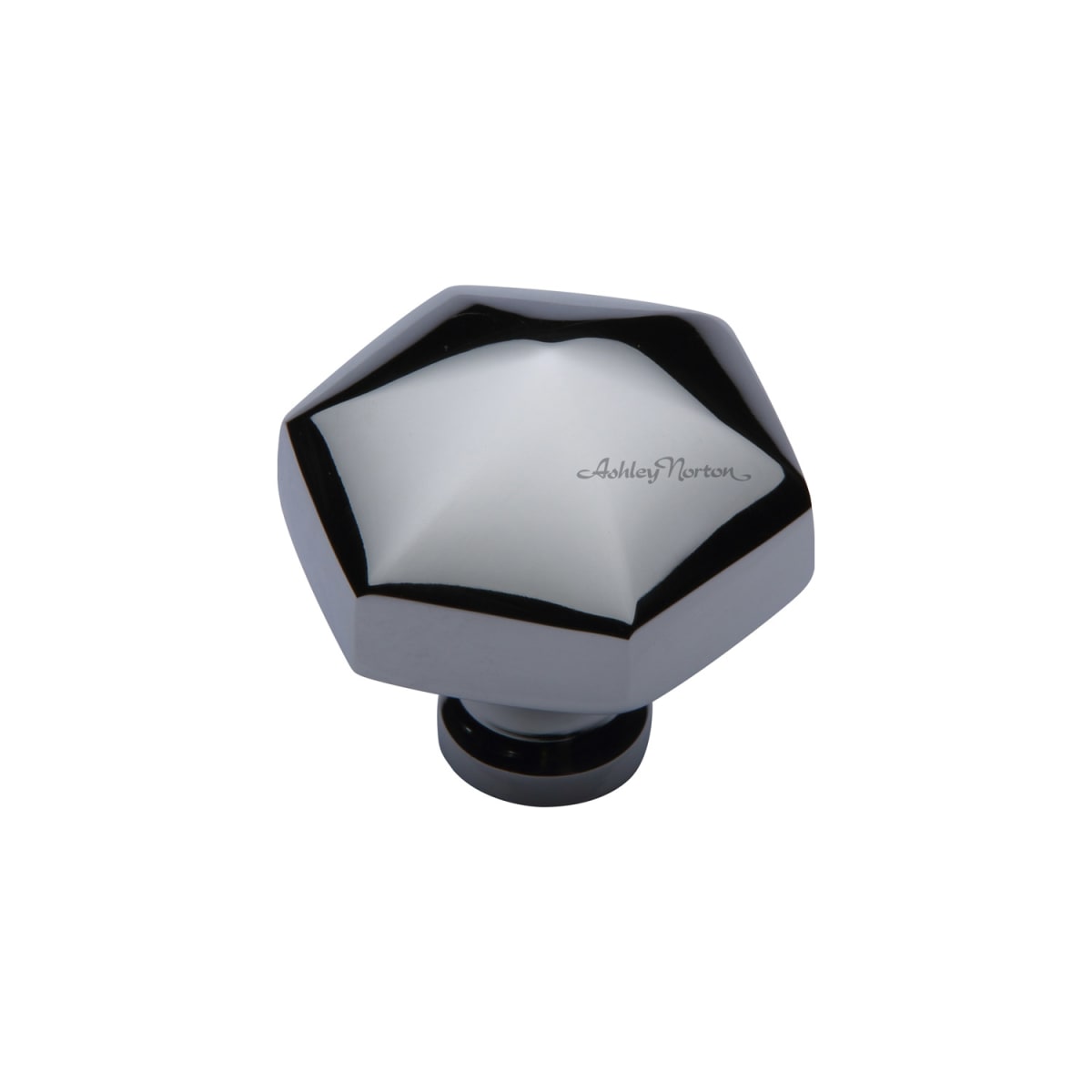 Solid Brass Hex 1-1/4 Inch Geometric Cabinet Knob