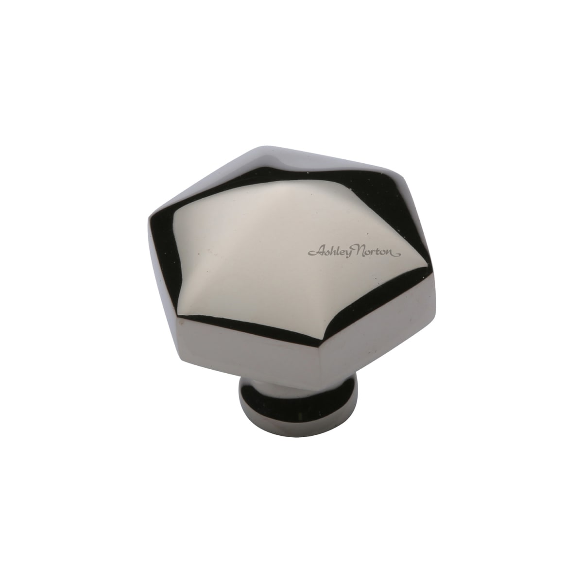 Solid Brass Hex 1-1/4 Inch Geometric Cabinet Knob