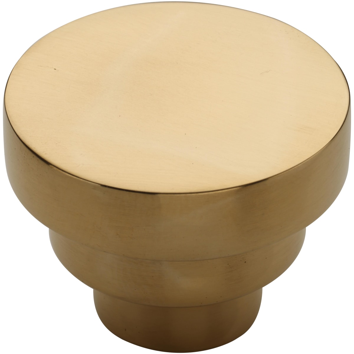 Solid Brass Round Step 1-1/4 Inch Mushroom Cabinet Knob