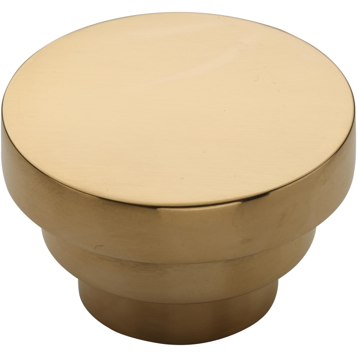 Ashley Norton - MT3624-038-ULB - Solid Brass Round Step 1-1/2 Inch Mushroom Cabinet Knob in Unlacquered Brass