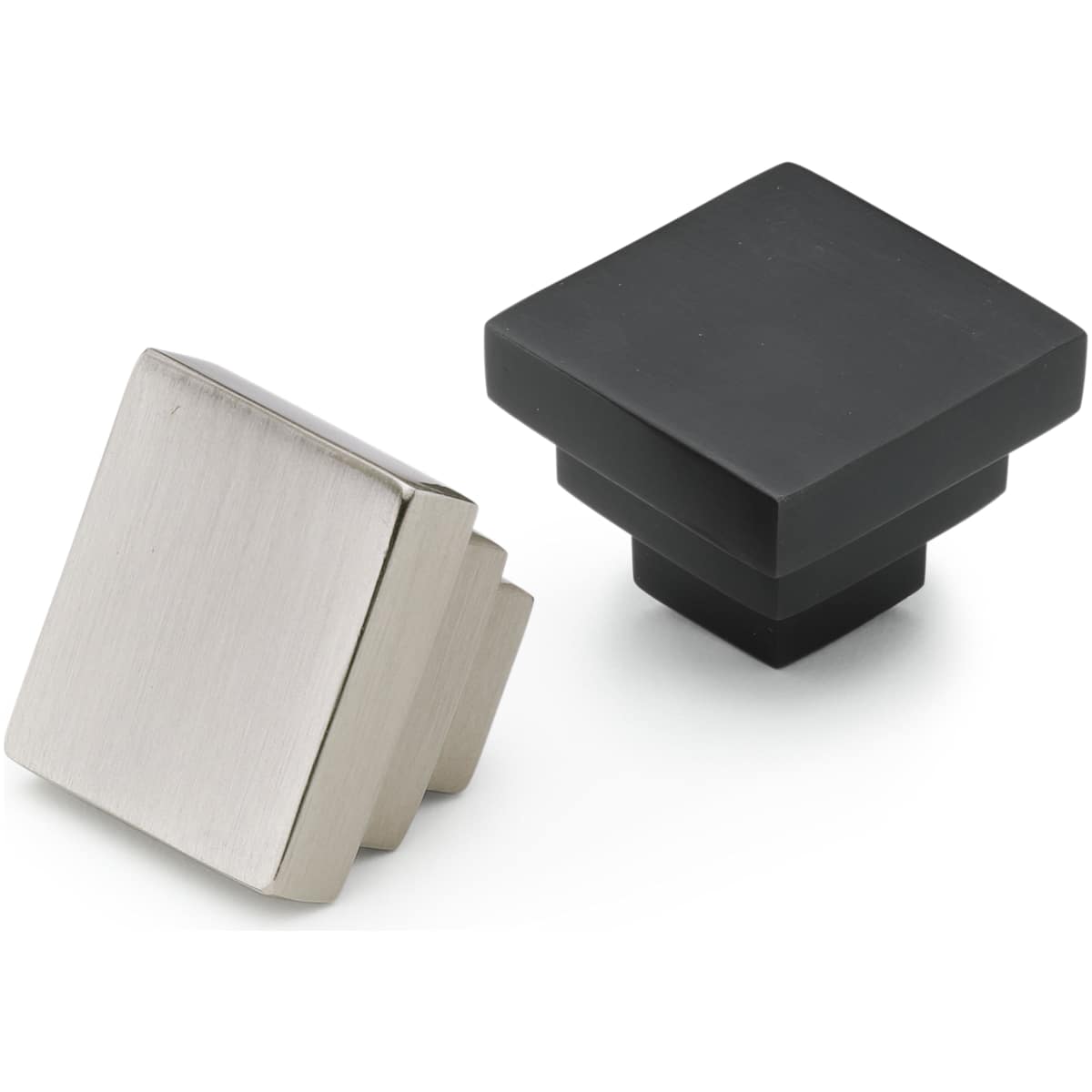 Ashley Norton - MT3672-032-PNI - Solid Brass Square Step 1-1/4 Inch Square Cabinet Knob in Polished Nickel