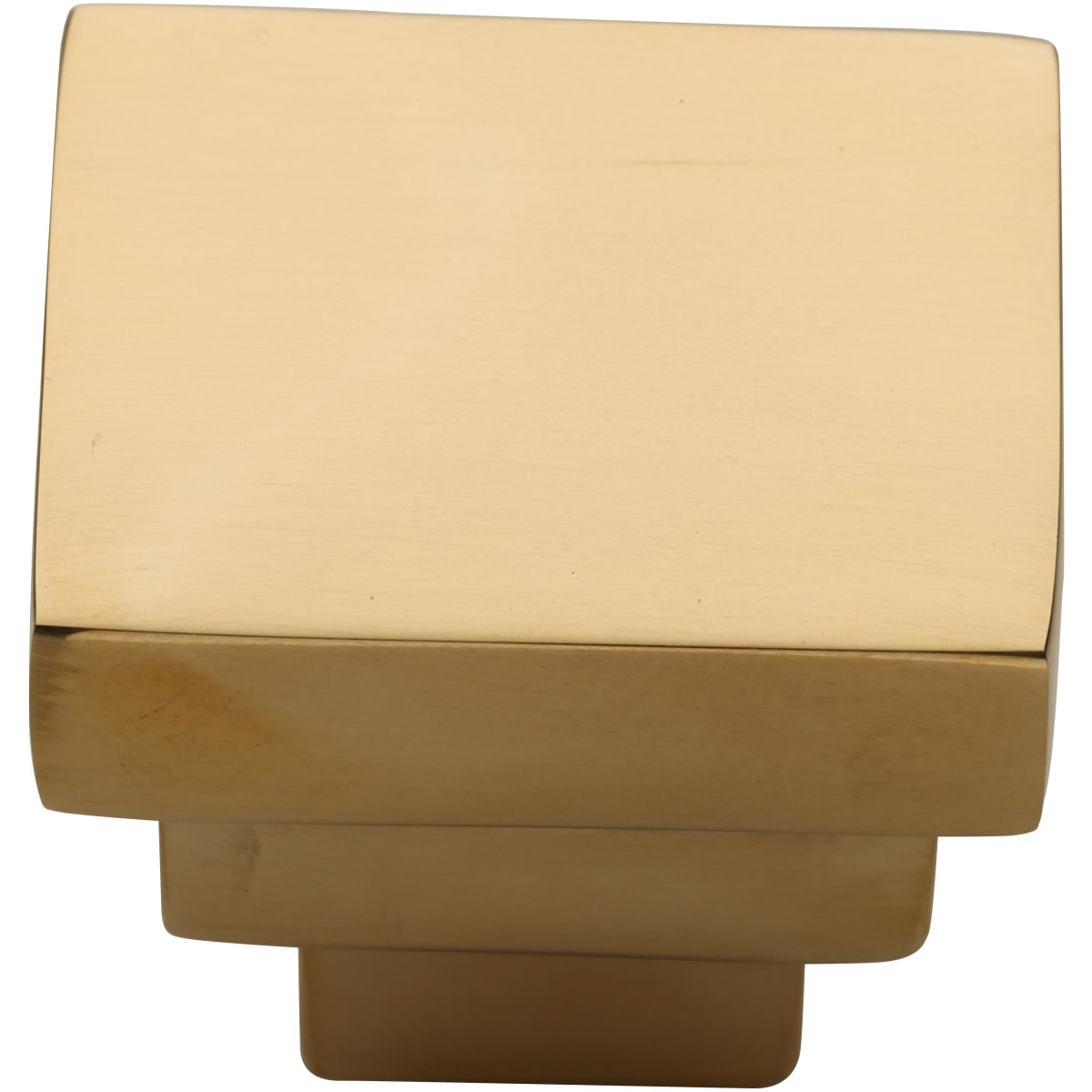 Solid Brass Square Step 1-1/4 Inch Square Cabinet Knob