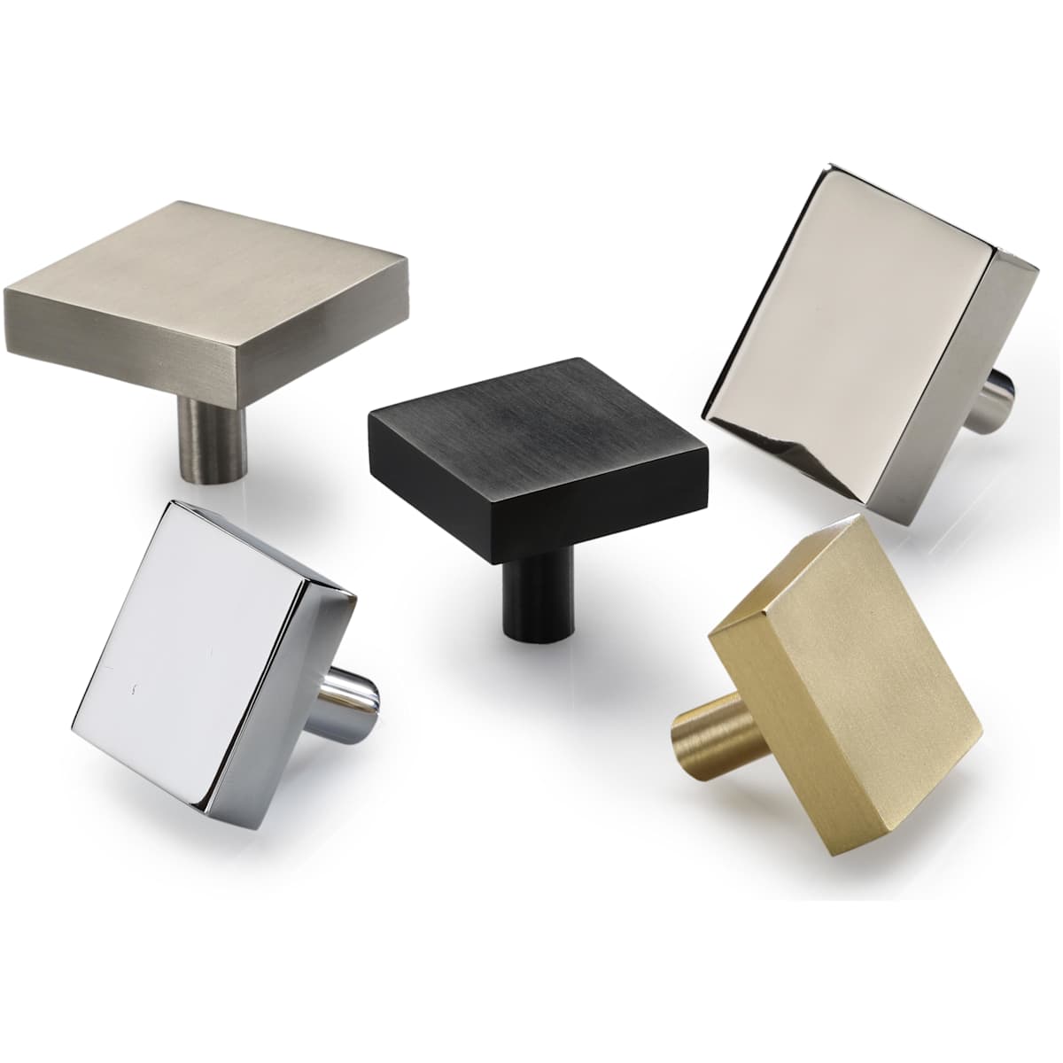 Ashley Norton - MT3685-032-BLK - Solid Brass Modern 1-1/4 Inch Square Cabinet Knob in Flat Black