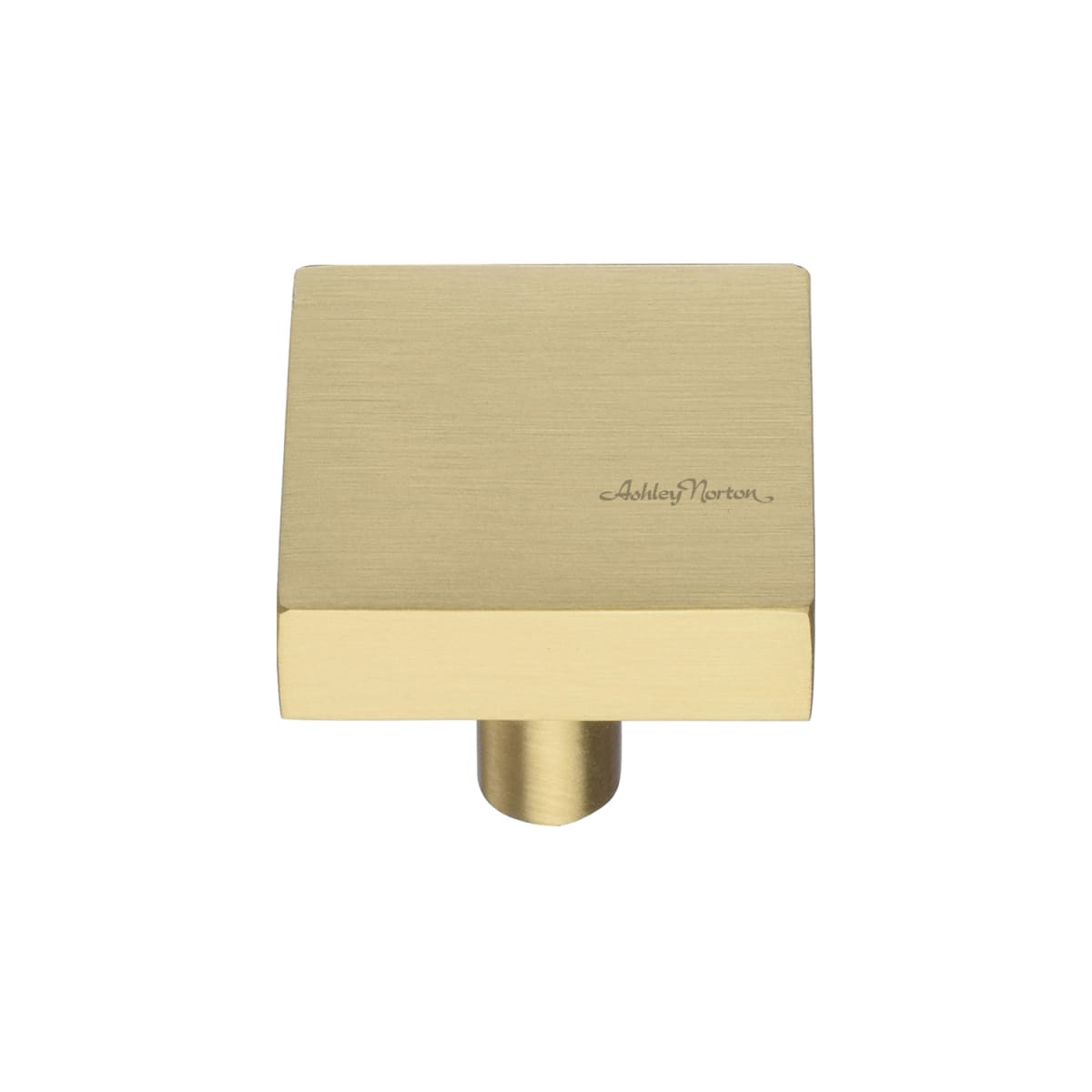 Solid Brass Modern 1-1/4 Inch Square Cabinet Knob