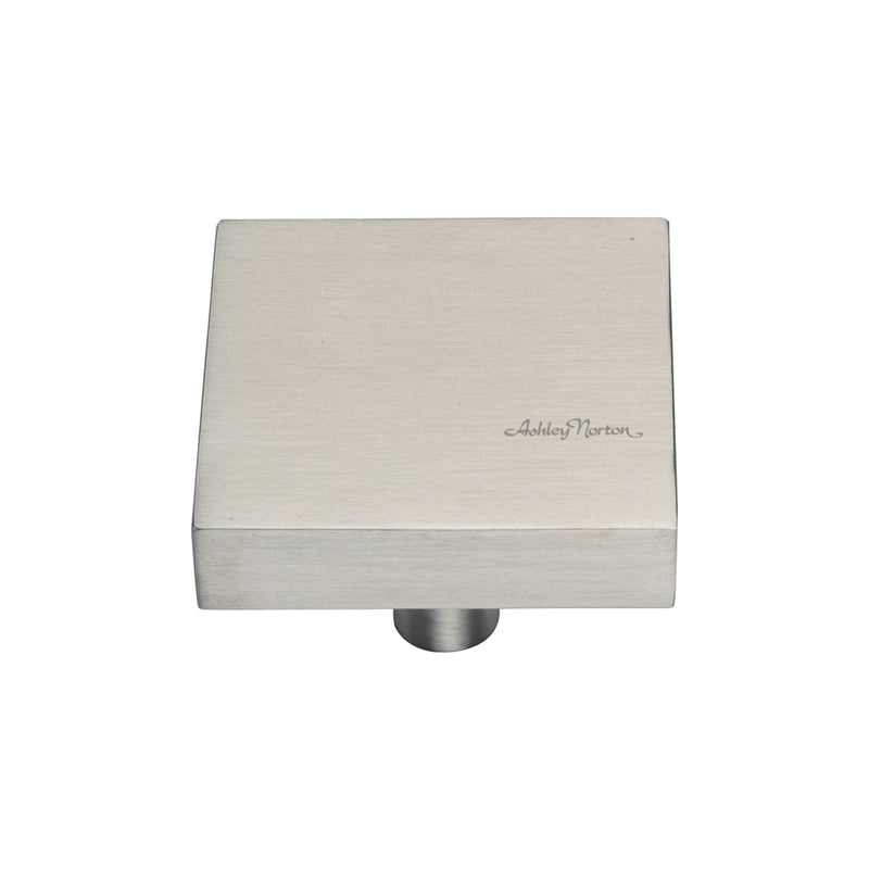 Ashley Norton - MT3685-038-GSN - Solid Brass Modern 1-1/2 Inch Square Cabinet Knob in Satin Nickel