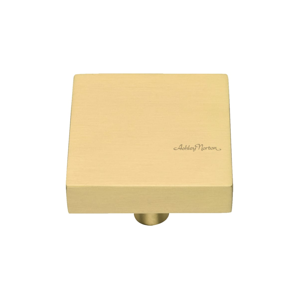 Solid Brass Modern 1-1/2 Inch Square Cabinet Knob