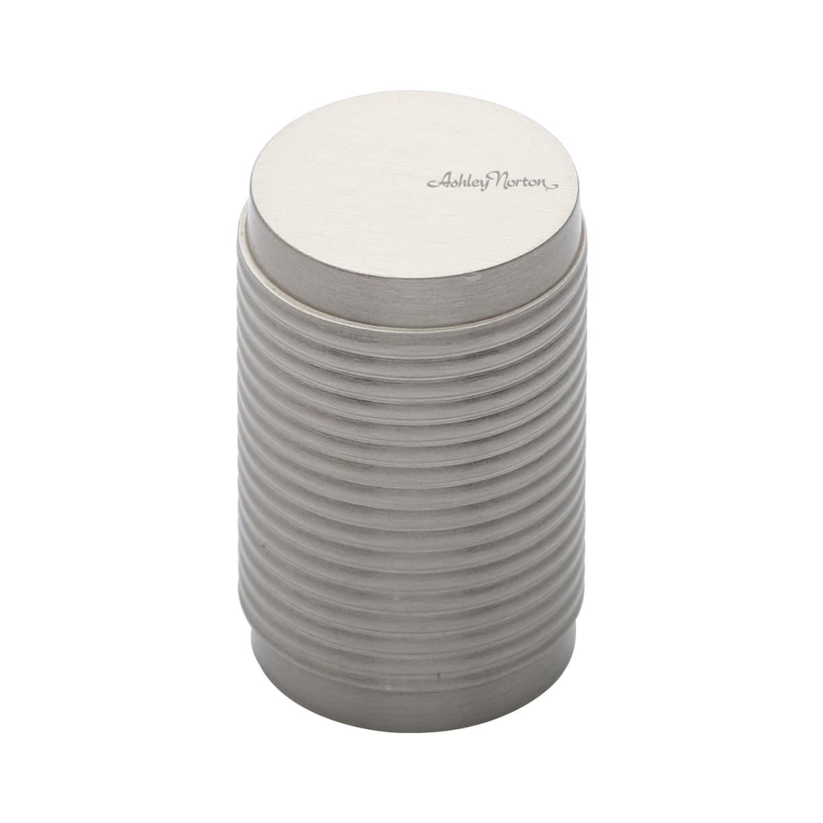 Ashley Norton - MT3840-020-GSN - Solid Brass Reeded Stick 13/16 Inch Cylindrical Cabinet Knob in Satin Nickel