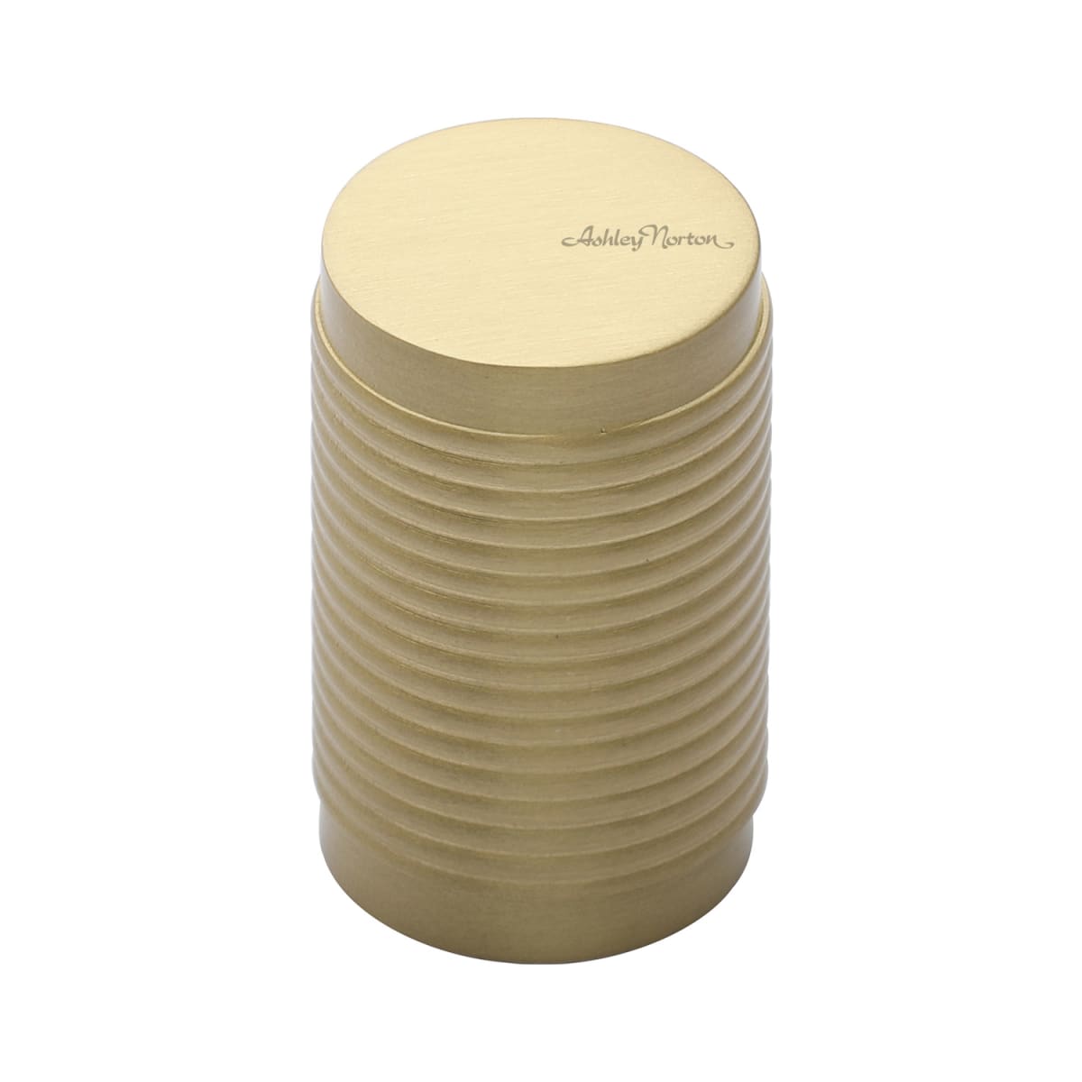 Ashley Norton - MT3840-020-MSB - Solid Brass Reeded Stick 13/16 Inch Cylindrical Cabinet Knob in Satin Brass