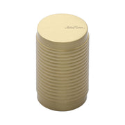 Ashley Norton - MT3840-020-MSB - Solid Brass Reeded Stick 13/16 Inch Cylindrical Cabinet Knob in Satin Brass