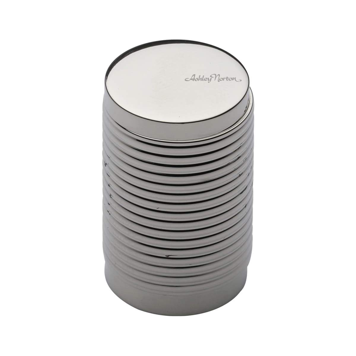 Ashley Norton - MT3840-020-PNI - Solid Brass Reeded Stick 13/16 Inch Cylindrical Cabinet Knob in Polished Nickel