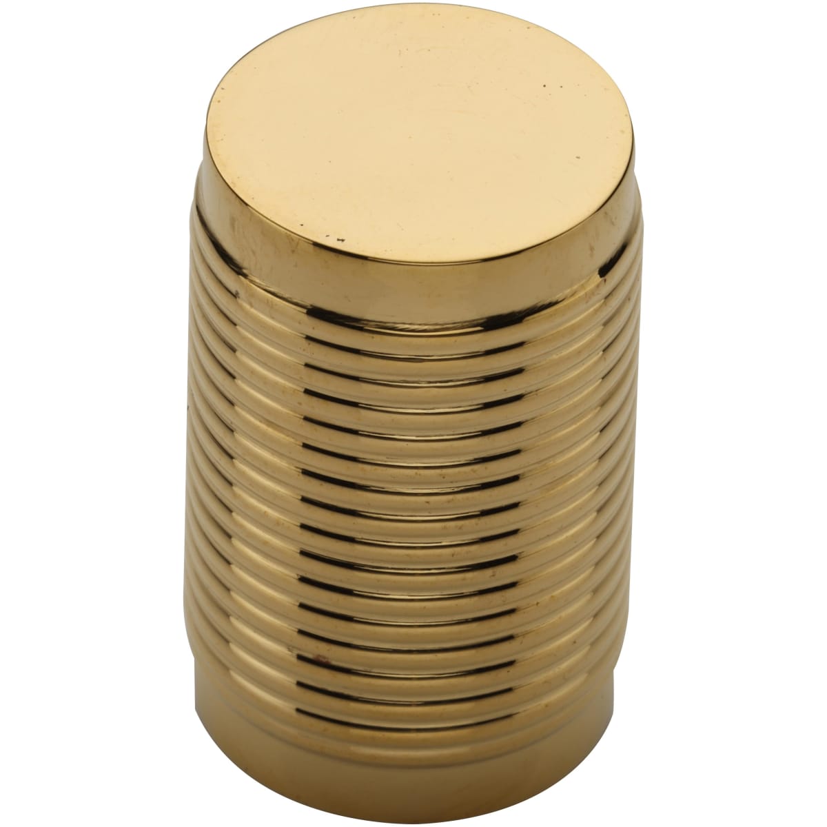 Solid Brass Reeded Stick 13/16 Inch Cylindrical Cabinet Knob