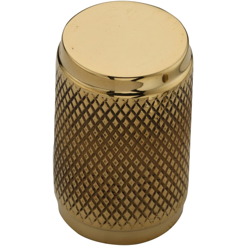 Ashley Norton - MT3850-020-ULB - Solid Brass Stick Knurled 13/16 Inch Cylindrical Cabinet Knob in Unlacquered Brass