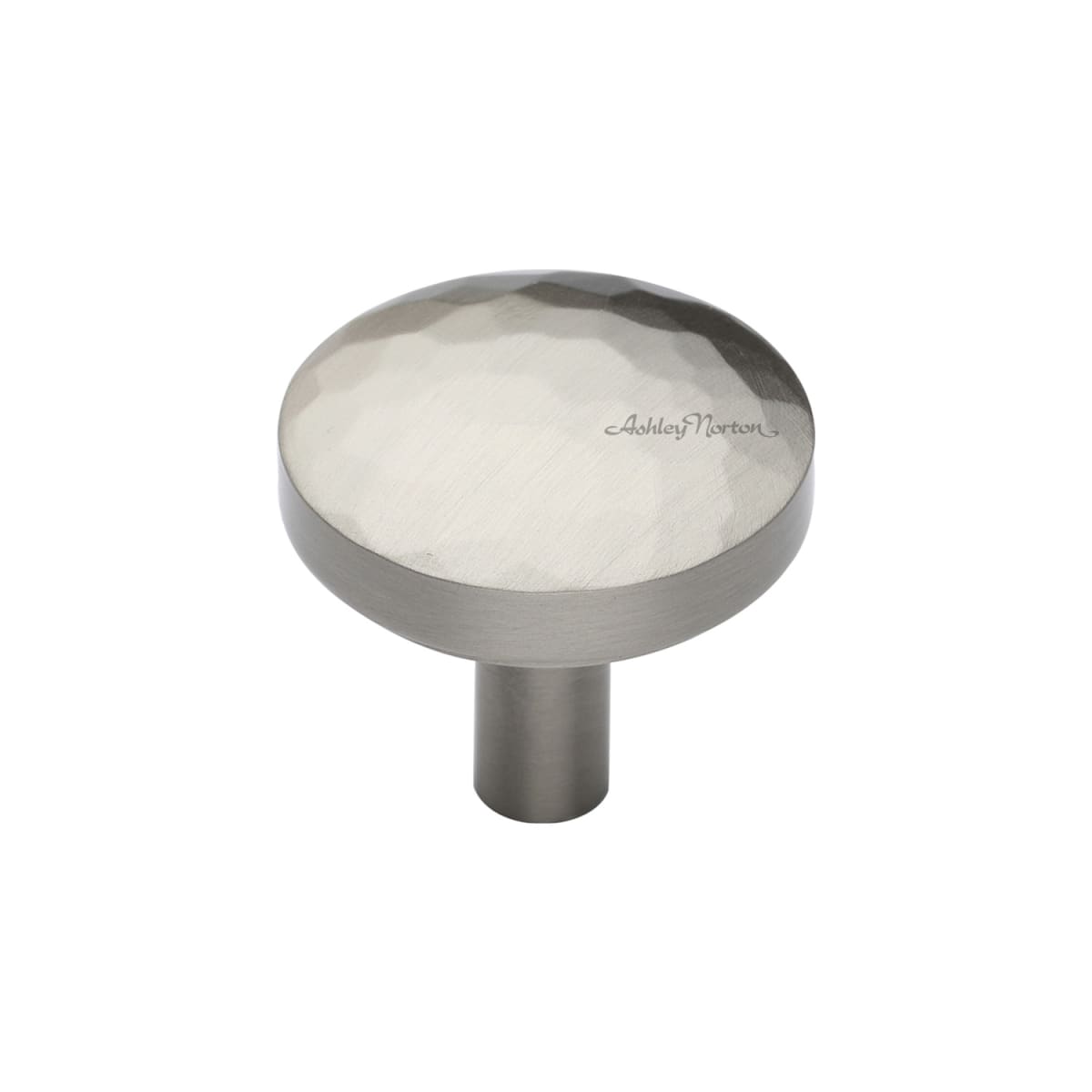 Ashley Norton - MT3877-032-GSN - Solid Brass Hammered Tayo 1-1/4 Inch Mushroom Cabinet Knob in Satin Nickel