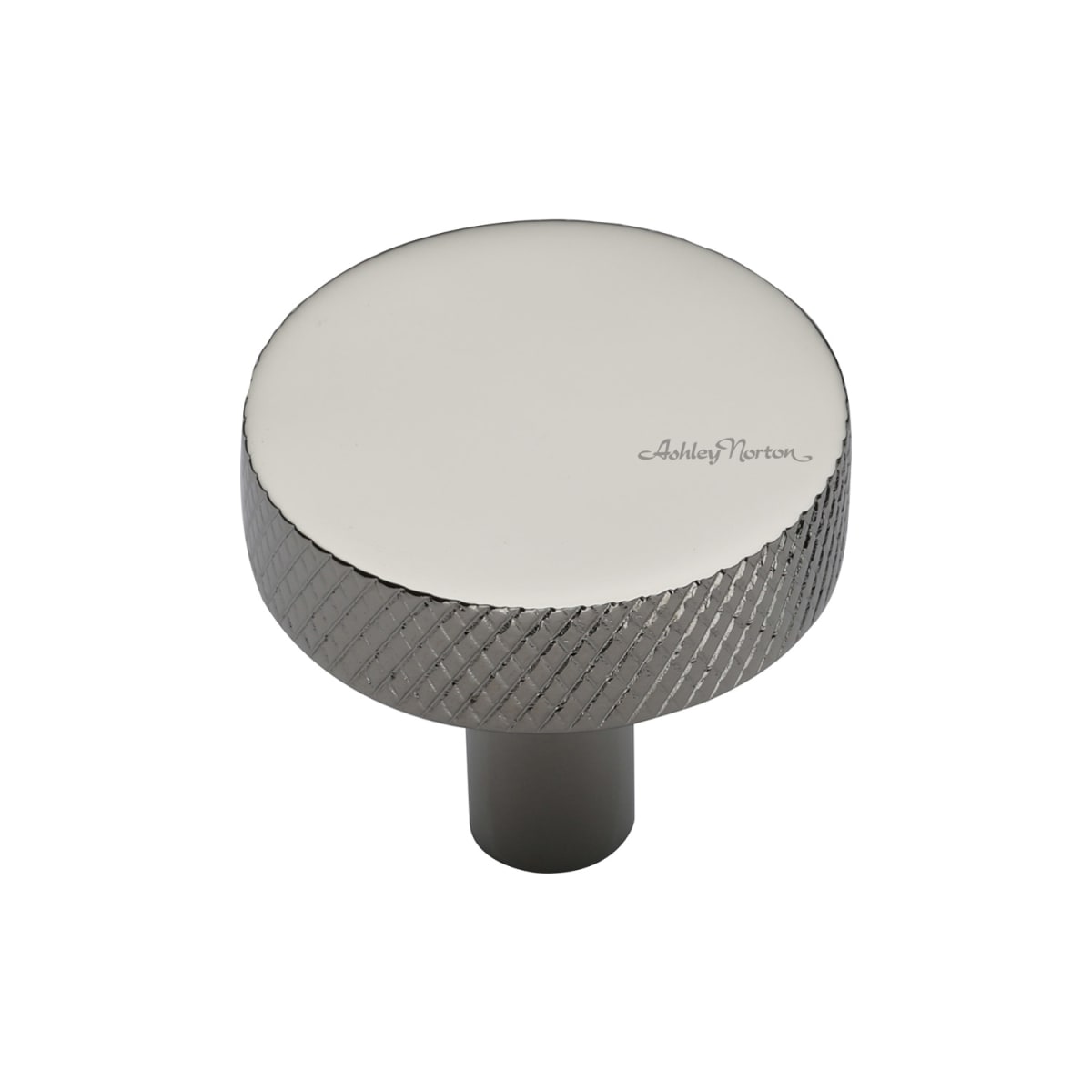 Solid Brass Disc Knurled 1-1/4 Inch Mushroom Cabinet Knob