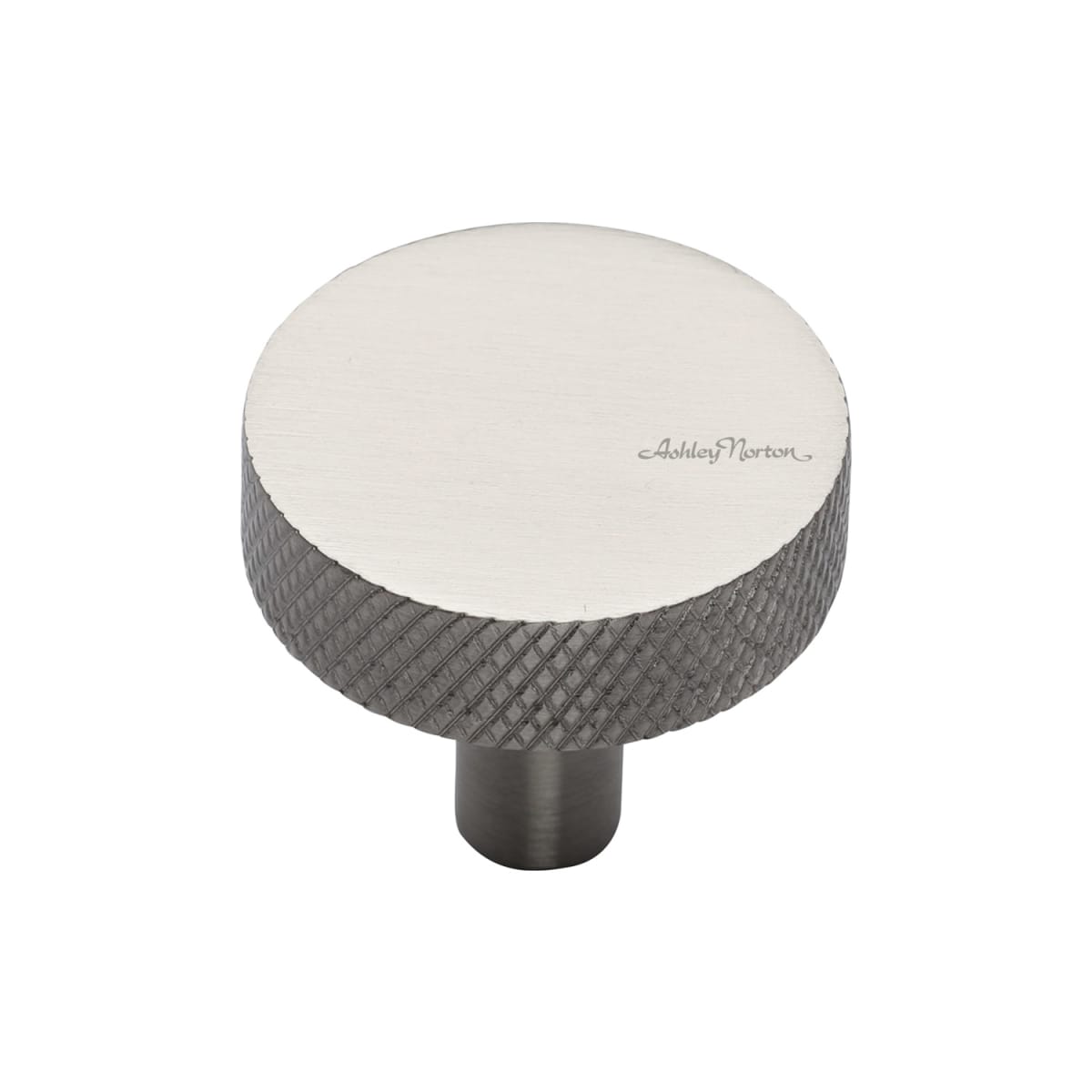 Solid Brass Disc Knurled 1-1/2 Inch Mushroom Cabinet Knob