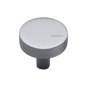 Ashley Norton - MT3884-038-PCH - Solid Brass Disc Knurled 1-1/2 Inch Mushroom Cabinet Knob in Polished Chrome