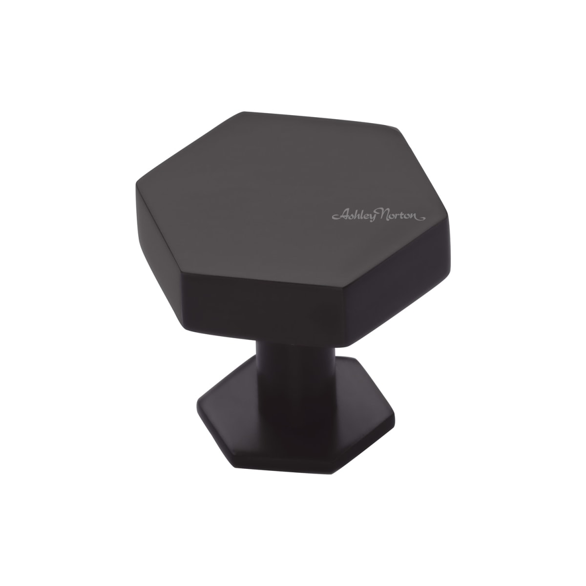 Solid Brass Hex 1-3/8 Inch Geometric Cabinet Knob with Backplate