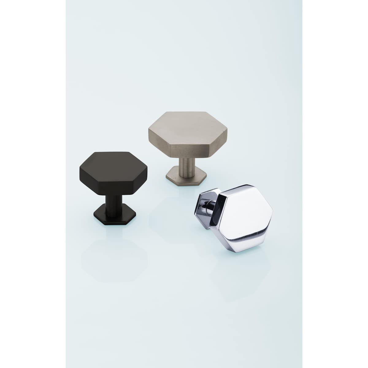 Ashley Norton - MT4335-043-PCH - Solid Brass Hex 1-3/4 Inch Geometric Cabinet Knob with Backplate in Polished Chrome