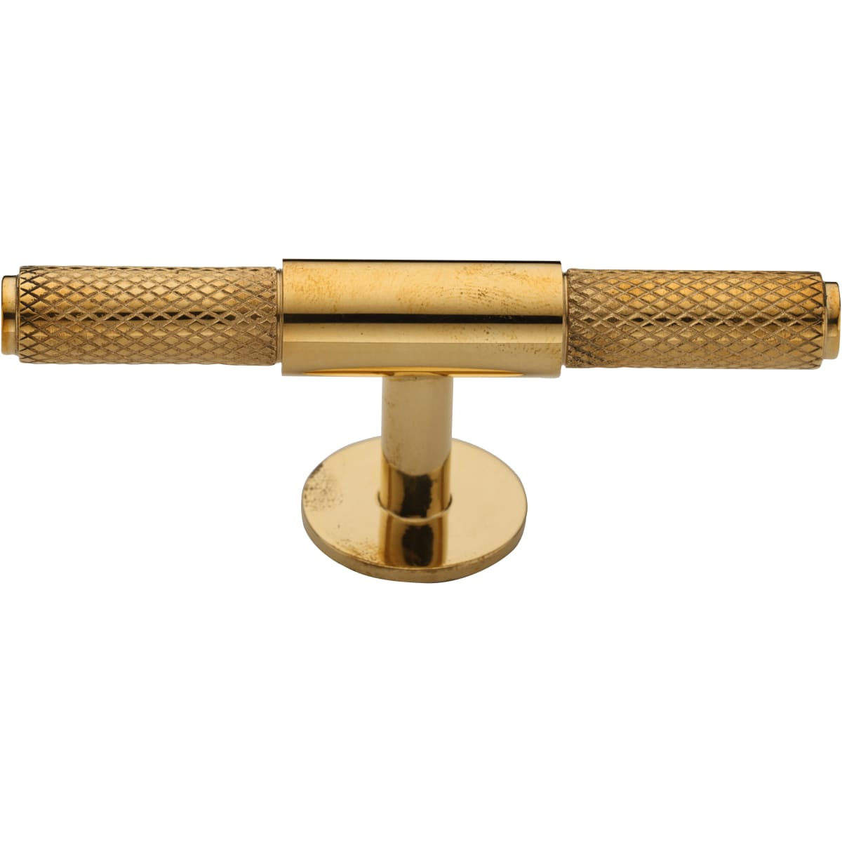 Solid Brass Basel Knurled 3-9/16 Inch Bar Cabinet Knob