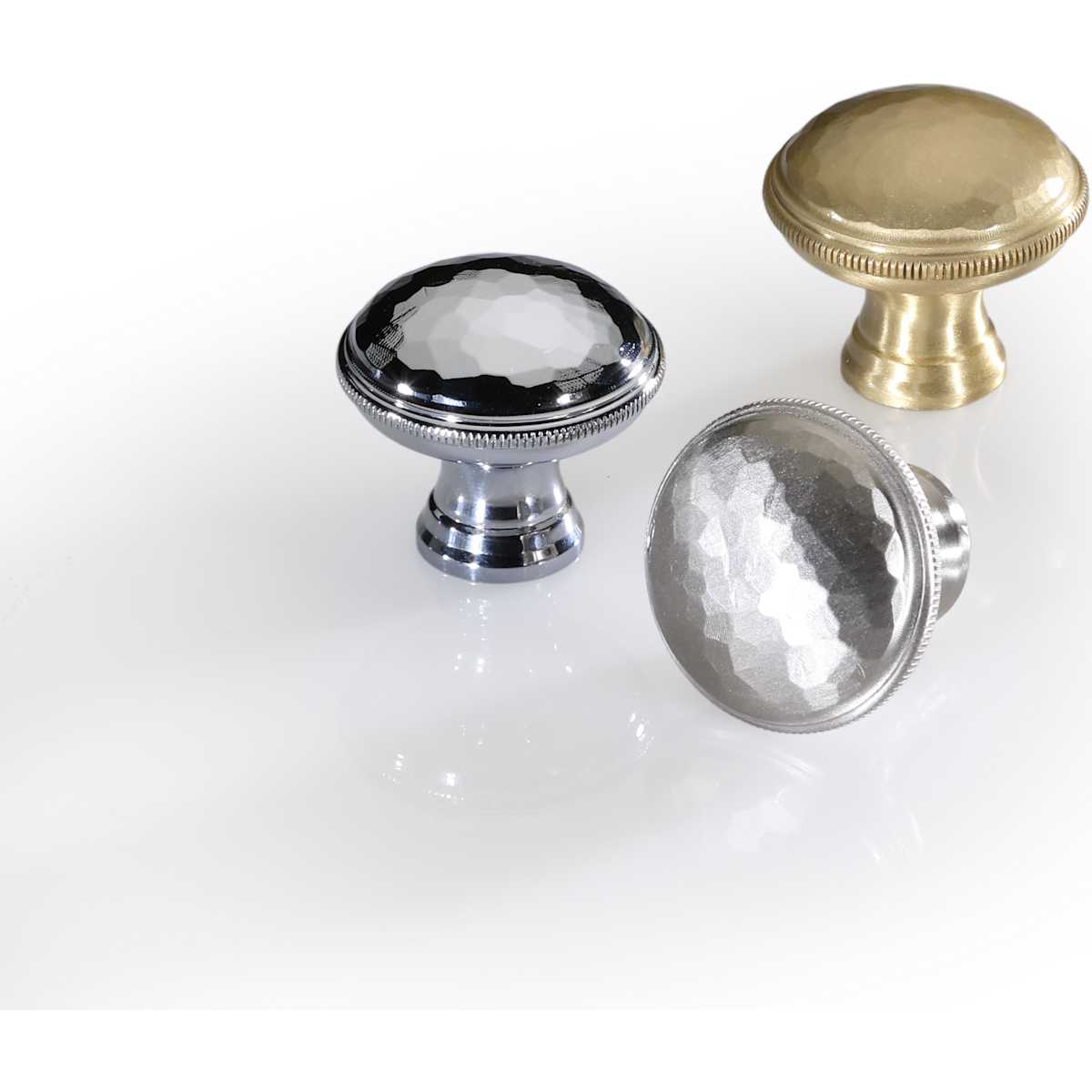 Ashley Norton - MT4545-032-PCH - Solid Brass Hammered 1-1/4 Inch Mushroom Cabinet Knob in Polished Chrome