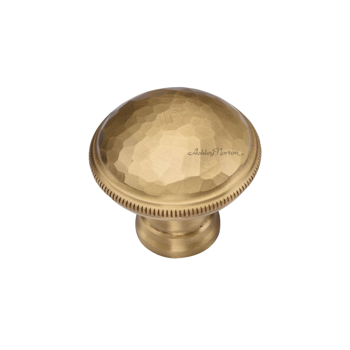 Solid Brass Hammered 1-1/4 Inch Mushroom Cabinet Knob