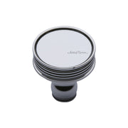 Ashley Norton - MT4547-032-PCH - Solid Brass Lisbon Ridged 1-1/4 Inch Mushroom Cabinet Knob in Polished Chrome