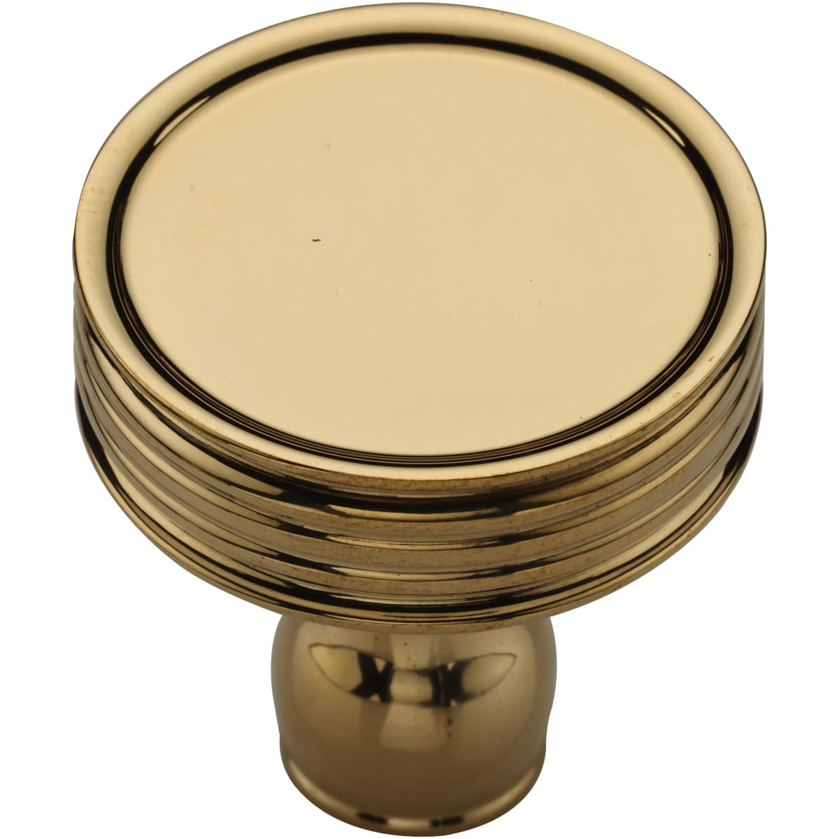 Solid Brass Lisbon Ridged 1-1/4 Inch Mushroom Cabinet Knob
