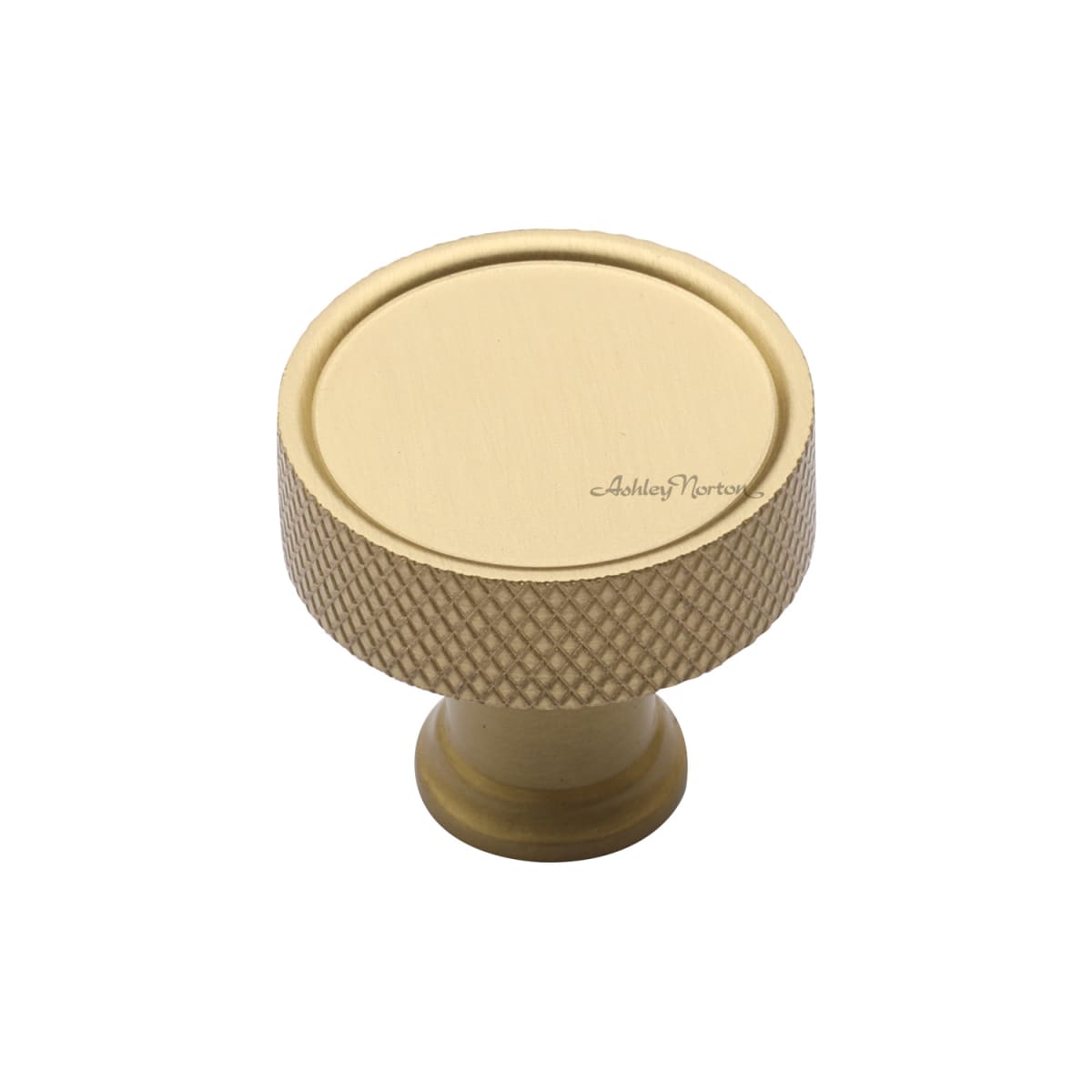 Solid Brass Lisbon Knurled 1-1/4 Inch Mushroom Cabinet Knob