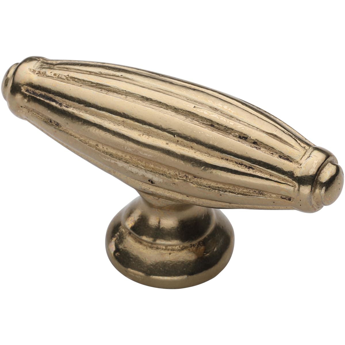 Solid Bronze Large Reeded 2-7/8 Inch Oval Cabinet Knob