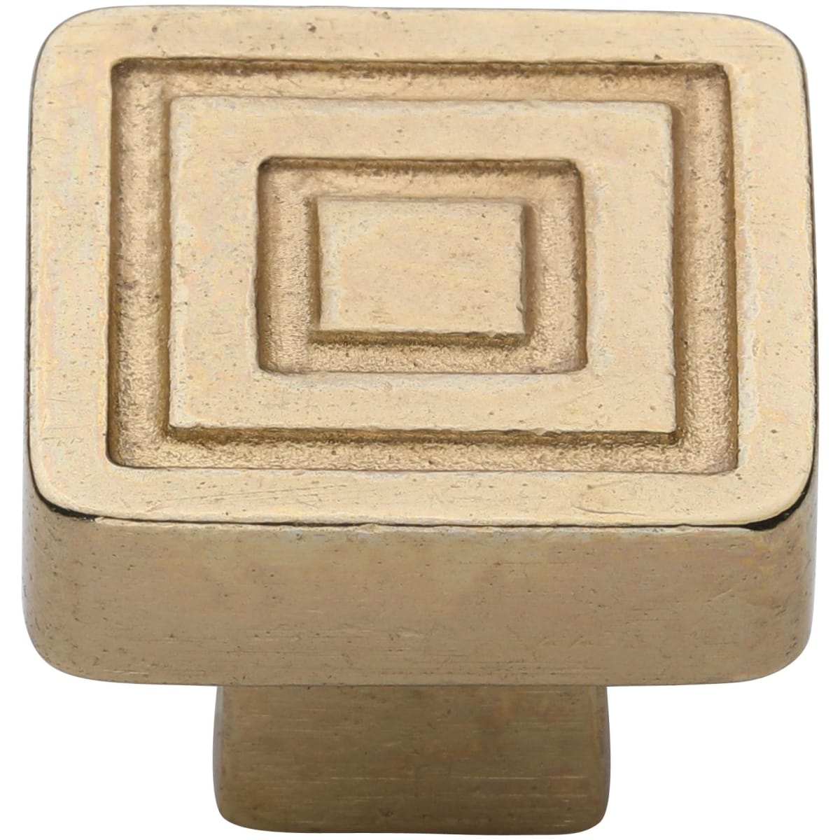 Solid Bronze Rustic Deco 1-1/4 Inch Square Cabinet Knob