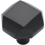 Ashley Norton - TC.3995 11/4 - Solid Bronze Faceted 1-1/4 Inch Geometric Cabinet Knob in Distressed Black
