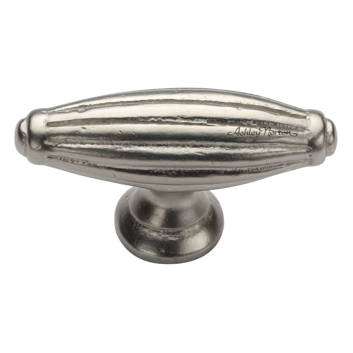 Solid Bronze Large Reeded 2-7/8 Inch Oval Cabinet Knob